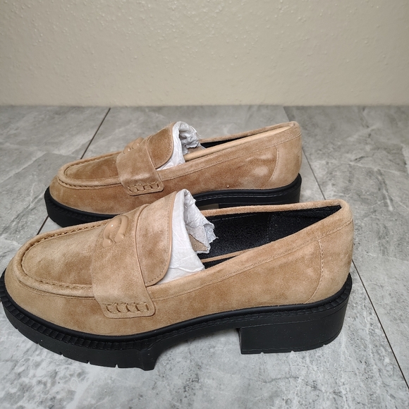 Coach Leah Suede Loafers Peanut Platform Lug Sole Size 6.5 B - Picture 6 of 12